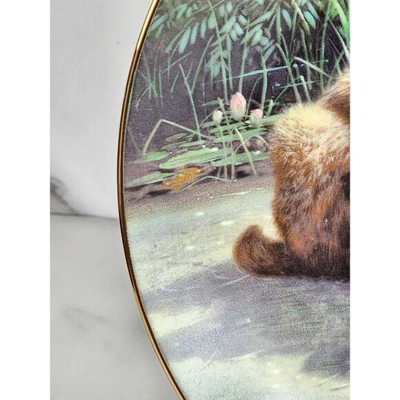 Catch Of The Day Puppy Playtime Dog Year 1987 Porcelain 8 1/2" Plate Wall Decor - Picture 4 of 12